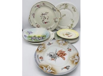 Array Of Hand Painted Porcelain Plates. Noritake, Germany, Dresden