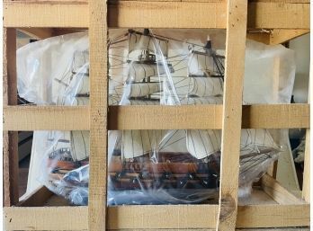 Brand New Replica Model Ship In Plastic And Wooden Crate.