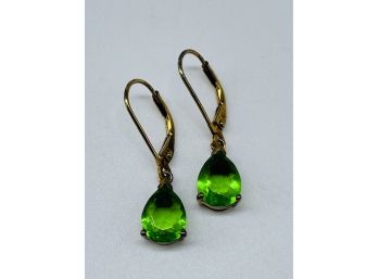 Beautiful Green Oval Earring, Stauer .925