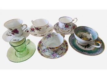 (6) Teacups And Matching Saucers, Including Staffordshire And Royal Albert Brand