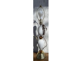 Beautiful White Hobnail Table Lamp, Tall