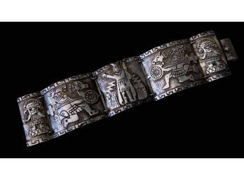 Antique Peruvian Silver Bracelet, Marked 900.