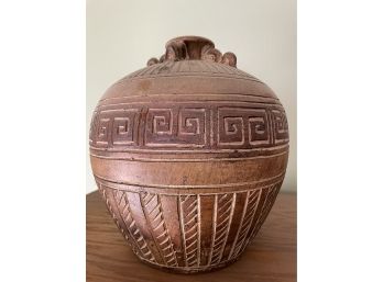 Amazing Etched Pottery Vase, Made In Thailand