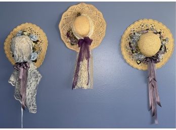 Gorgeous Vintage Summer Straw Hats With Floral Accents