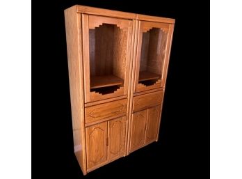 Santa Fe Style Solid Wood China Hutch / Display Cabinet-READ