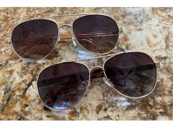 (2) Aviator Style Sunglasses: 1 Revlon Brand And 1 Unknown