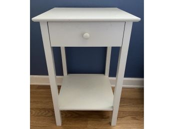 Simple White Side Table With Single Drawer