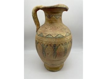 Pottery Vase With Hand Carved Artwork