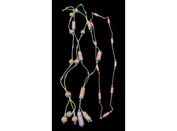 (3) Hand Made Clay Bead Necklaces