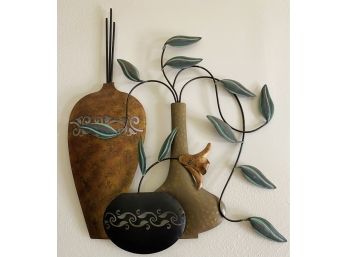 Metal Wall Art, Flower Pot Design