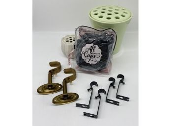 Bathroom And Home Goods! Curtain Hardware, Plus Miscellaneous Bathroom Accessories