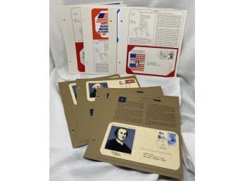 STAMPS: (18) Pages American History, Bicentennial, Signers Of The Declaration And Independence And More