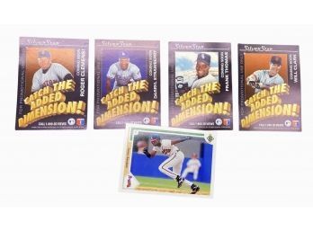 (4) 1992 Silver Star Baseball Hologram, Plus Deion Sanders 1991 Upper Deck Card