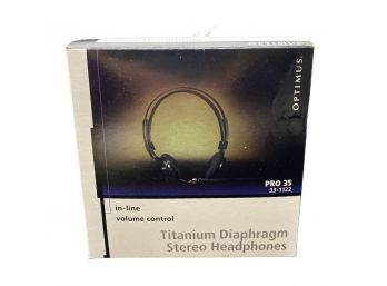 Titanium Diaphragm Stereo Headphones, Unopened In Original Box