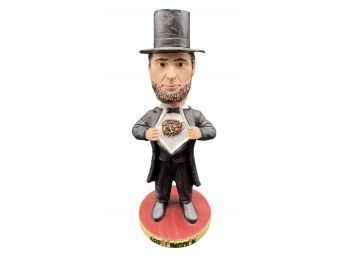 Abe Lincoln Genuine Hand Crafted Hand Painted Bobble Head In Original Box. Alexander Global