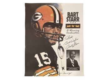 AWESOME Bart Starr Autographed Poster, 16x20 Inches