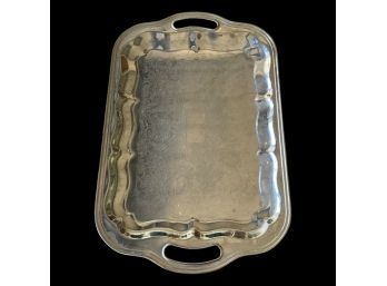 18 Inch Long Silver Plate Serving Tray, Brand Unknown