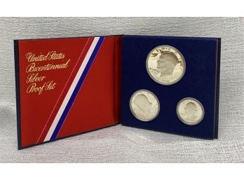 COINS: 1777-1976 United States Bicentennial Silver Proof Set. Dollar, Half Dollar, Quarter