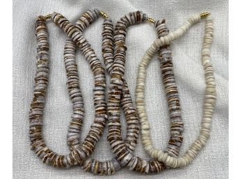 (4) Beautiful Shell Necklaces Made From Organic Materials