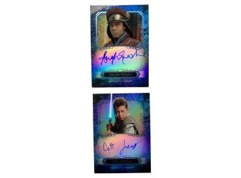 (2) Rare Star Wars Masterwork Official Autograph Cards: Captain Panaka 16/50 And Zett Jukassa 30/50