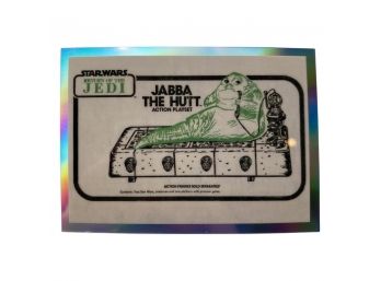 RARE! Vintage Star Wars Return Of The Jedi Jabba The Hut Action Playset Card By TOPPS