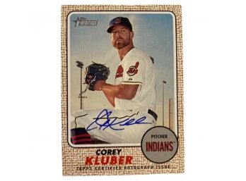 2017 Corey Kluber Cleveland Indians Autograph TOPPS Baseball Card