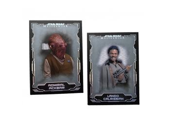 (2) Star Wars Masterwork, Admiral Ackbar 88/99 And Lando Calrissian 61/99 TOPPS Trading Cards