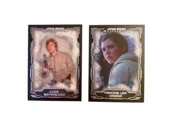 Star Wars Masterwork: Luke Skywalker And Princess Leia Organa TOPPS Cards. Numbers 2 And 3 In Series