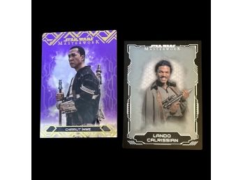 (2) Star Wars Masterwork: Chirrut Imwe 18/50 And Lando Calrissian 95/99 TOPPS