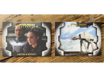 (2) Star Wars Masterwork: Empire Strikes Back 04/99 And Revenge Of The Sith 74/99 TOPPS Trading Cards