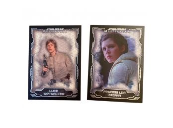 Star Wars Masterwork: Luke Skywalker And Princess Leia Organa TOPPS Cards. Numbers 2 And 3 In Series