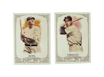 Babe Ruth And Joe DiMaggio 2012 TOPPS Baseball Trading Cards, Allen And Ginter Series