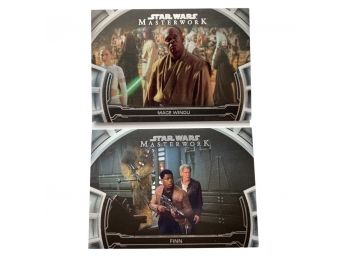 (2) Star Wars Masterwork: Mace Windu 017/299 And Finn 029/299 TOPPS Trading Cards