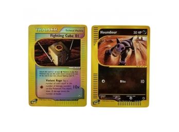 (2) 2002 Pokemon: Trainer Fighting Cube 01 Reverse Holo 121/147 And Houndour 50 HP 113/165