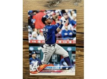 Ronald Acuna Jr. Atlanta Braves ROOKIE CARD, 2018 TOPPS Update Series No. US250