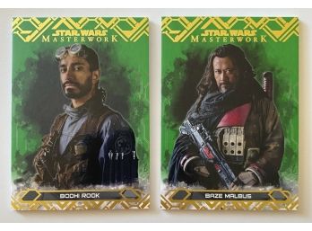 (2) Star Wars Masterwork, Baze Malbus 30/99 And Bodhi Rook 33/99, TOPPS Trading Cards