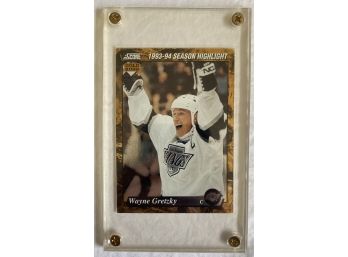 Wayne Gretzky 1993-94 Season Highlight Official NHL Hockey Card By SCORE In Case