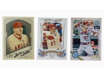 (3) RARE Mike Trout Angels Baseball Cards! 2015-19 TOPPS, Including No. 1 Card In Series Of 320 GQ Cards