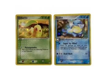 (2) 2004 Pokemon, Holo Chikorita 50 HP 55/101 And Holo Sealeo 70 HP 47/101