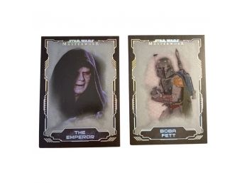 (2) Star Wars Masterwork: The Emperor 32/99 And Boba Fett 95/99 TOPPS