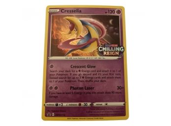 Cresselia Holo, 2021 Pokemon Card By Nintendo. Basic Card