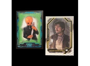 (2) Star Wars Masterwork: Figrin Dan 29/50 And Captain Cassian Andor Hall Of Heroes 86/99 TOPPS