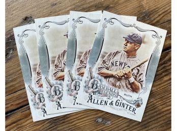 (4) Babe Ruth New York Yankees 2016 TOPPS Baseball Cards, Allen And Ginter Baseball Legends Series