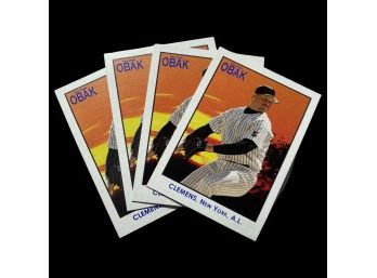 (4) 2010 Roger Clemens No. 17 OBAK Tristar Baseball Cards