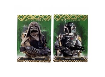 (2) Star Wars Masterwork: Pao 87/99 And Boba Fett 31/99 TOPPS Trading Cards