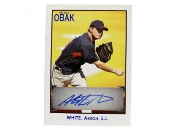 Autographed Alex White Cleveland Tristar OBAK Baseball Card No. 047/125