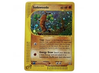 2002 Pokemon Sudowoodo Holo, 60 HP No. H24/H32