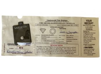 Cubic Zirconia Diamond From Lindenwold Fine Jewelers With Jewelers Report / Certificate