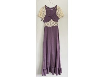 Vintage Purple And Lace Dress-floor Length. Size M