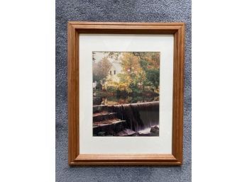 Yellow House Colorful Leaves Framed Photo, 13 X 16